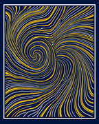 Swirling Blue Yellow White Abstract Pattern Rug