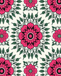 Fuchsia Floral Medallion Pattern Rug
