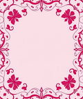 Floral Vine Scrollwork Pink Rug