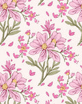 Pink Blossom Pattern Floral Design Rug