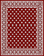 Rich Red Geometric Pattern Rug