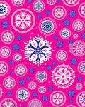 Vibrant Pink Snowflake Mandala Collage Rug