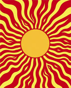 Radiant Sunburst Abstract Waves Rug