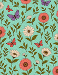 Charming Butterflies Floral Pattern Rug