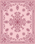 Delicate Pink Floral Mandala Rug