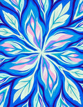 Abstract Blue Pink Floral Swirls Rug