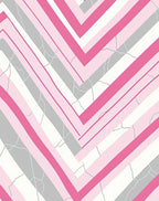 Pink Gray Chevron Marble Abstract Design Rug