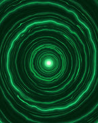 Emerald Green Rippling Circles Rug