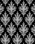 Black White Classic Floral Damask Rug