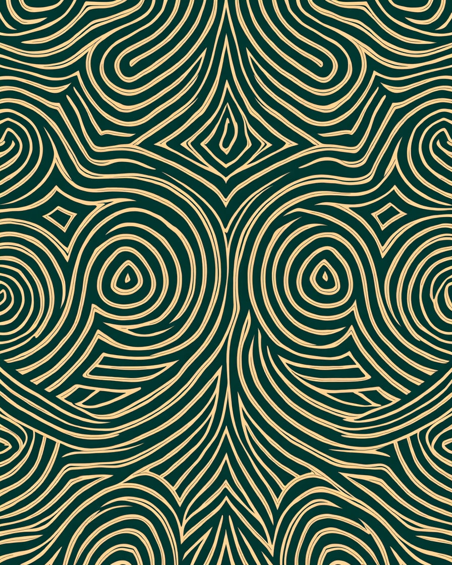 Deep Teal Flowing Lines Rug