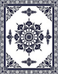 Classic Floral Symmetry Design Rug