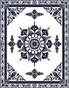 Classic Floral Symmetry Design Rug