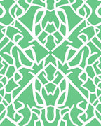 Bold Swirl Pattern on Green Background Rug