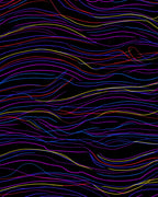 Wavy Color Lines Abstract Design Rug