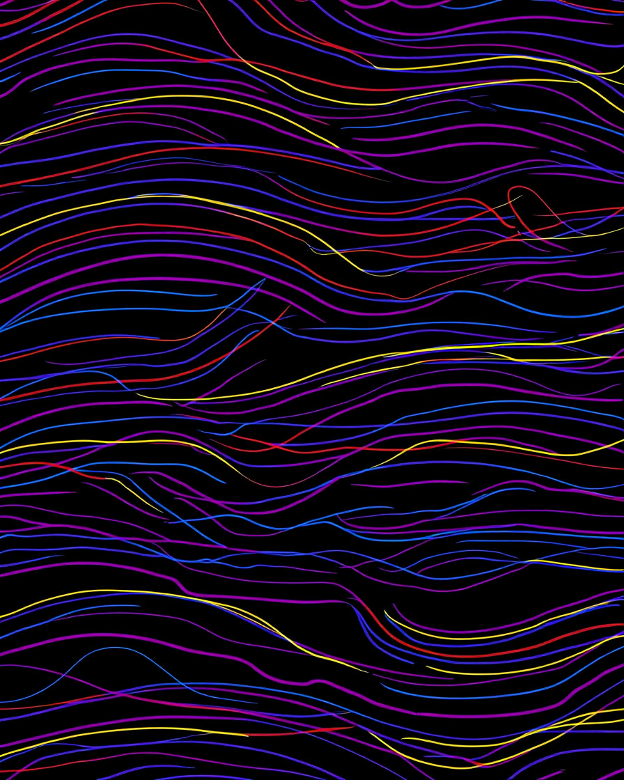 Wavy Color Lines Abstract Design Rug