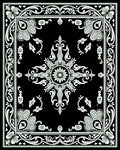 Intricate Floral Symmetry Black White Rug