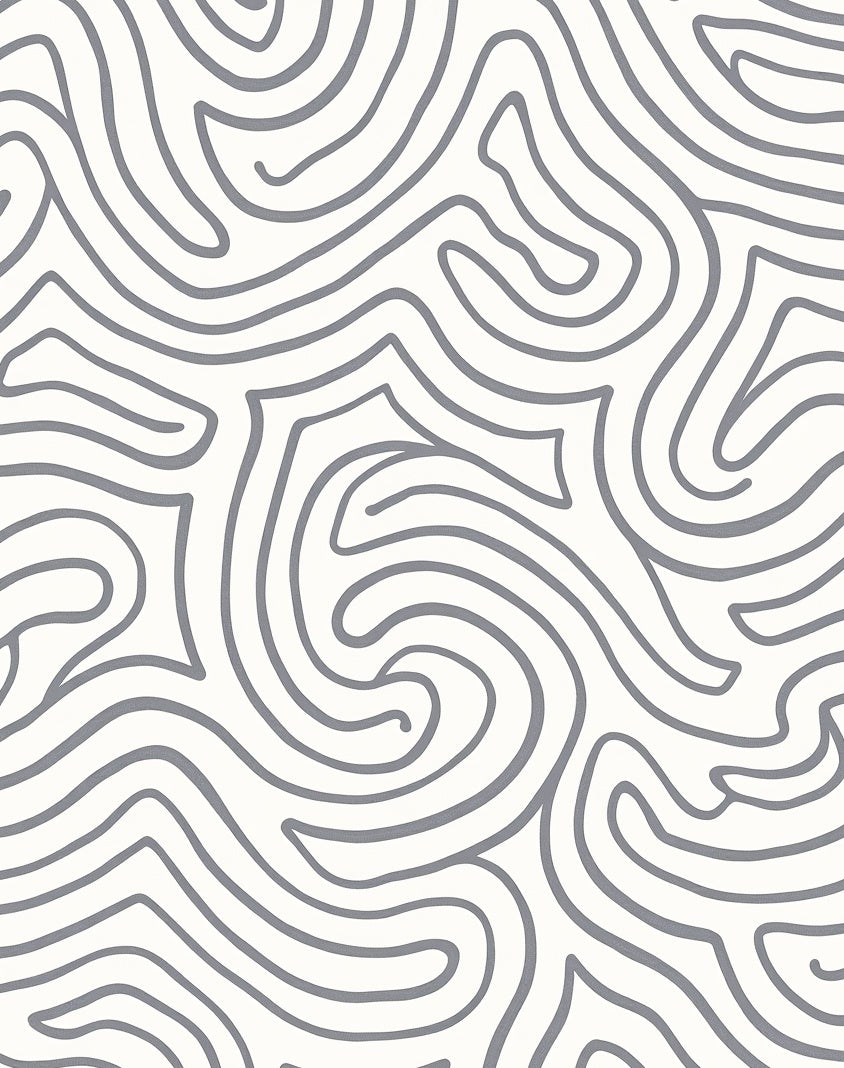 Abstract Gray Swirl Pattern Rug