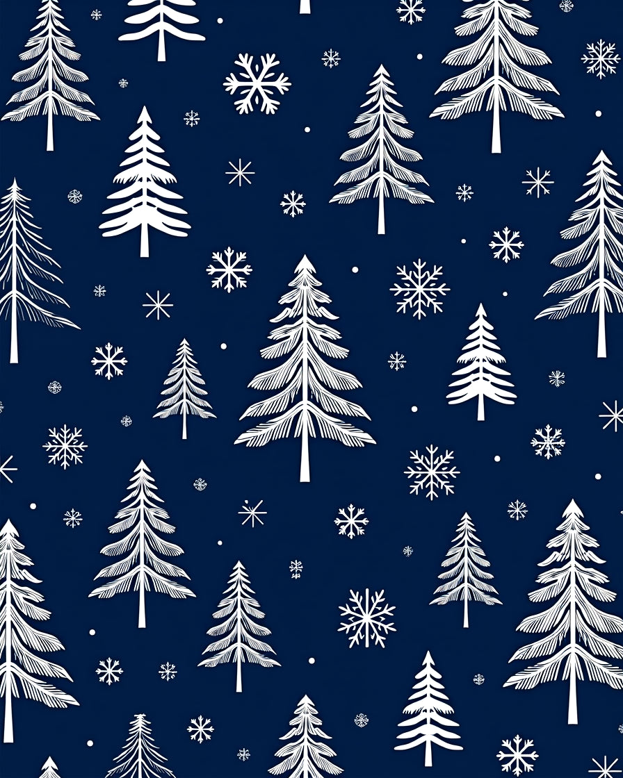 Winter Woodland Snowflake Pattern Rug