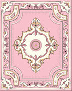 Pink Floral Vintage Patterned Rug