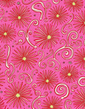 Pink Red Floral Swirls Rug