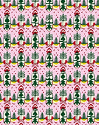 Whimsical Forest Tree Pattern Rug