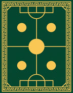 Geometric Medallion Greek Key Design Rug
