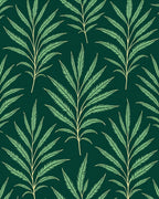Green Tropical Leaf Pattern Rug