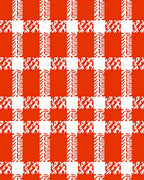 Bold Red Checked Abstract Pattern Rug
