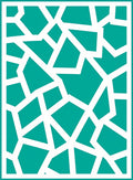 Abstract Teal Geometric Jagged Pattern Rug