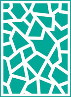 Abstract Teal Geometric Jagged Pattern Rug