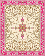 Ornate Floral Border With Center Medallion Rug