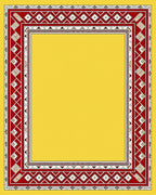 Bold Red Diamond Tribal Pattern Rug
