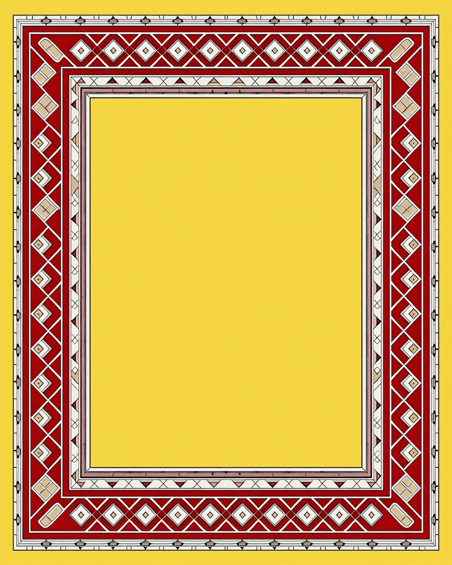 Bold Red Diamond Tribal Pattern Rug