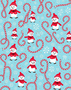 Festive Snowman Candy Cane Snowflakes Rug