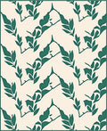 Green Leaf Patterned Natural Style Rug