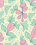 Pastel Floral Outline Design Rug