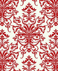Red Floral Damask Pattern Rug