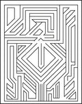 Modern Geometric Maze Pattern Rug