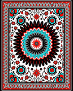 Bold Floral Sunburst Traditional Pattern Rug