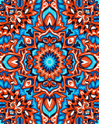 Bright Orange Blue Mandala Pattern Rug