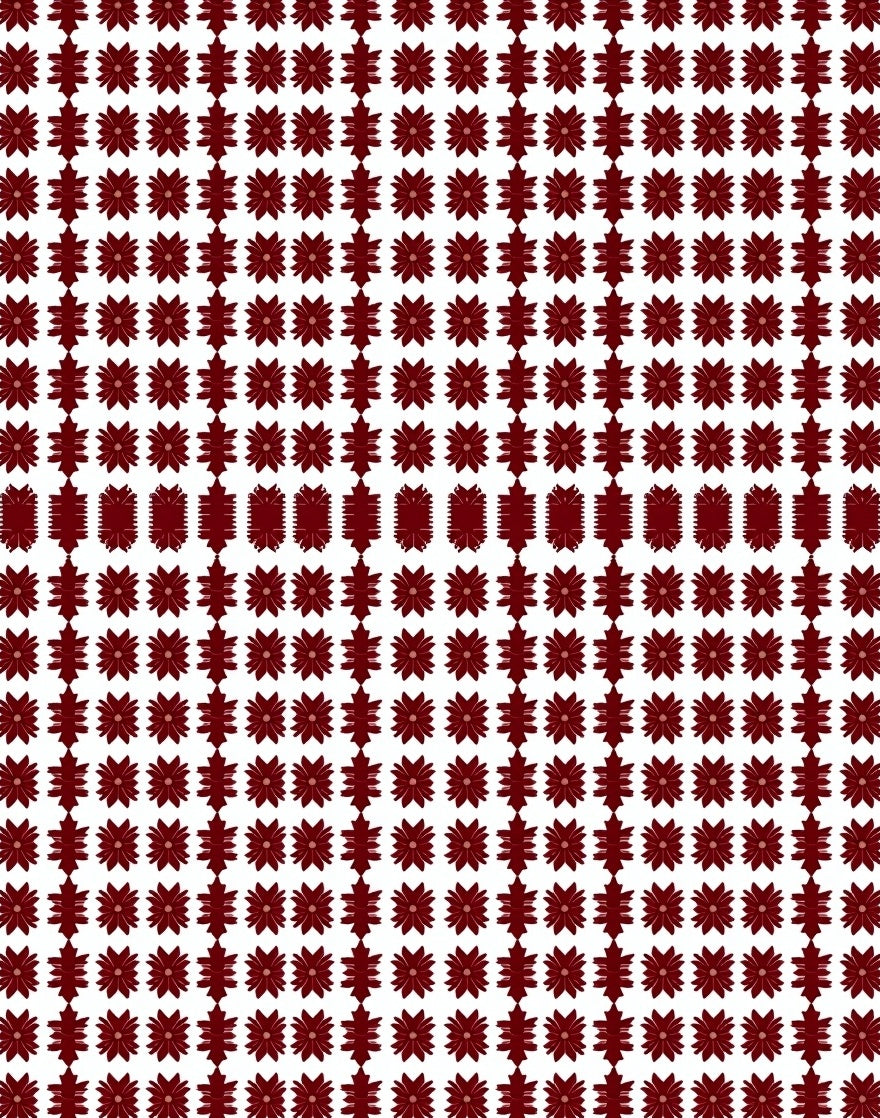 Maroon Floral And Leaf Motif Pattern Rug