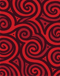 Red Swirling Tribal Pattern Rug
