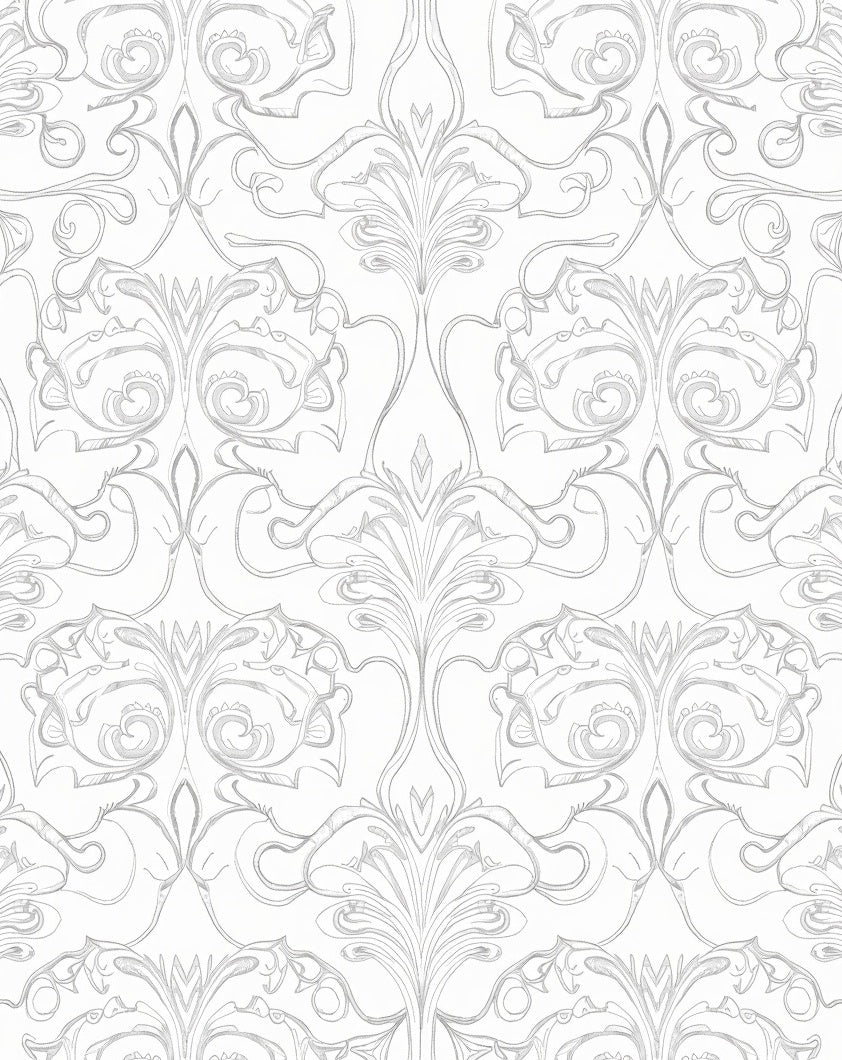 Classical Floral Scroll Pattern Rug