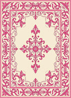 Classic Floral Medallion Pink Rug