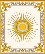 Radiant Sunburst Geometric Design Rug