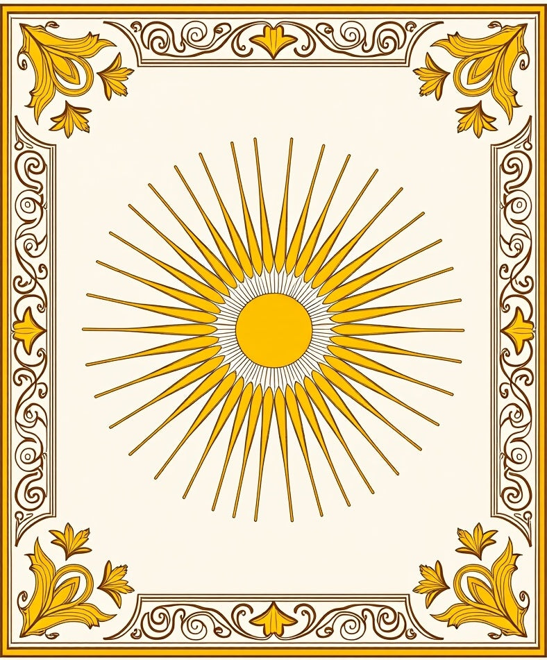 Radiant Sunburst Geometric Design Rug