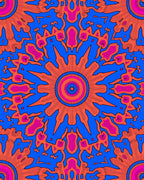 Vibrant Sunburst Mandala Pattern Rug