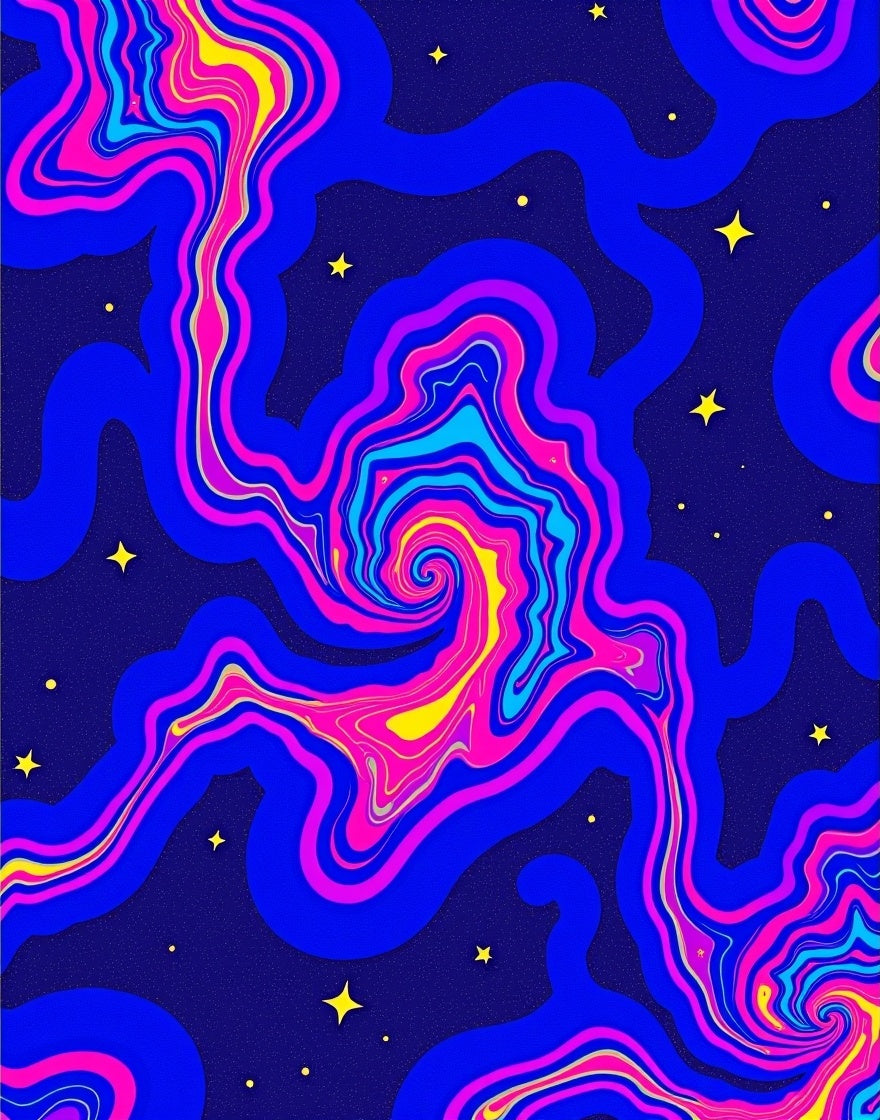 Vibrant Swirling Nebula Abstract Rug