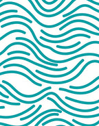 Teal Wavy Line Pattern Rug