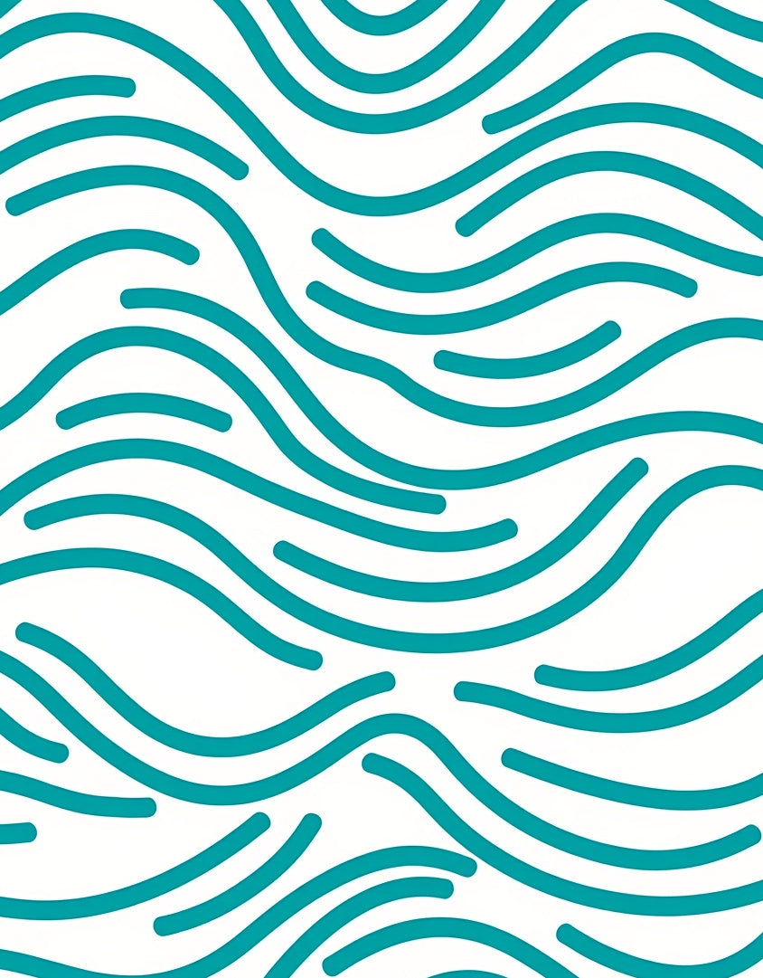Teal Wavy Line Pattern Rug
